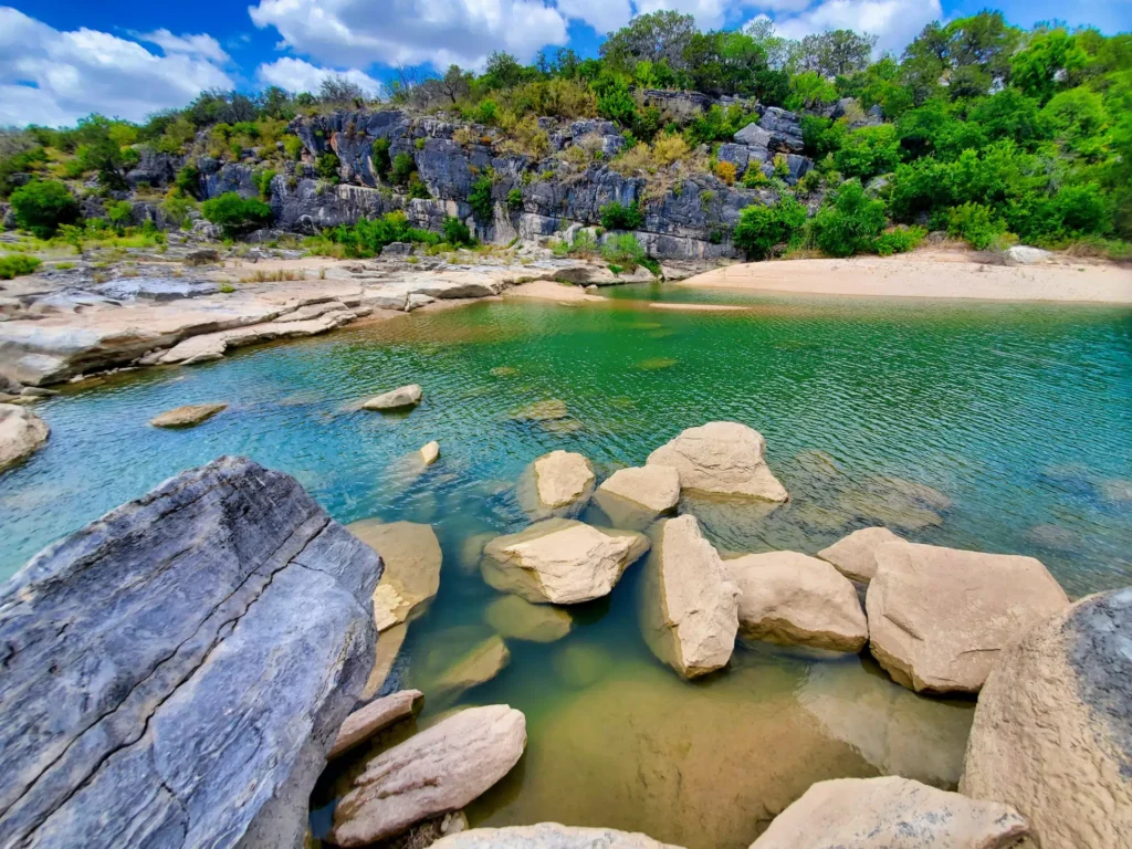 Rocks and clear water at a Texas state park